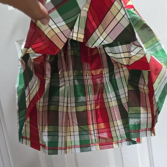 Bonnie Jean Red Coat with Gold Bow Accents and Plaid Dress Kid Size 4T - Picture 6 of 12